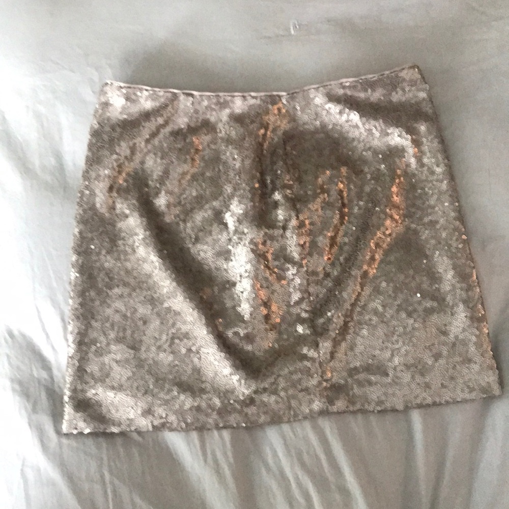 Gold sequin skirt